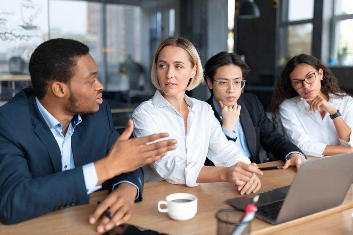 Businesswoman talking in a meeting
